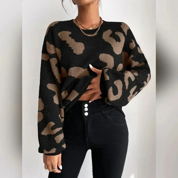 Drop Shoulder Fluffy Knit Sweater - Picture 7 of 7